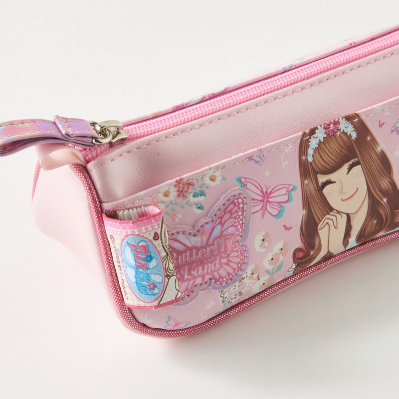 Minmie Butterfly Land-Pouch-1 Cmprt-Printed (Pvc) Pastel Pink \ 20X8X9 - Image 3
